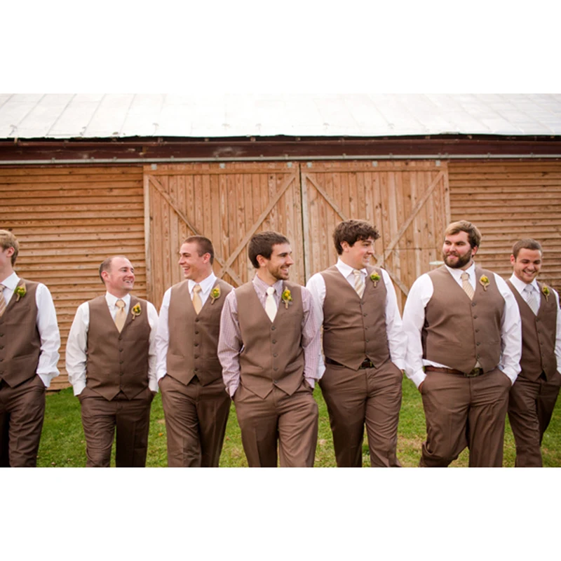 Men-s-Wedding-Groom-Wear-Vest-Brown-Mens-Tuxedo-Vests-Camo-New-Custom-Made-size-and