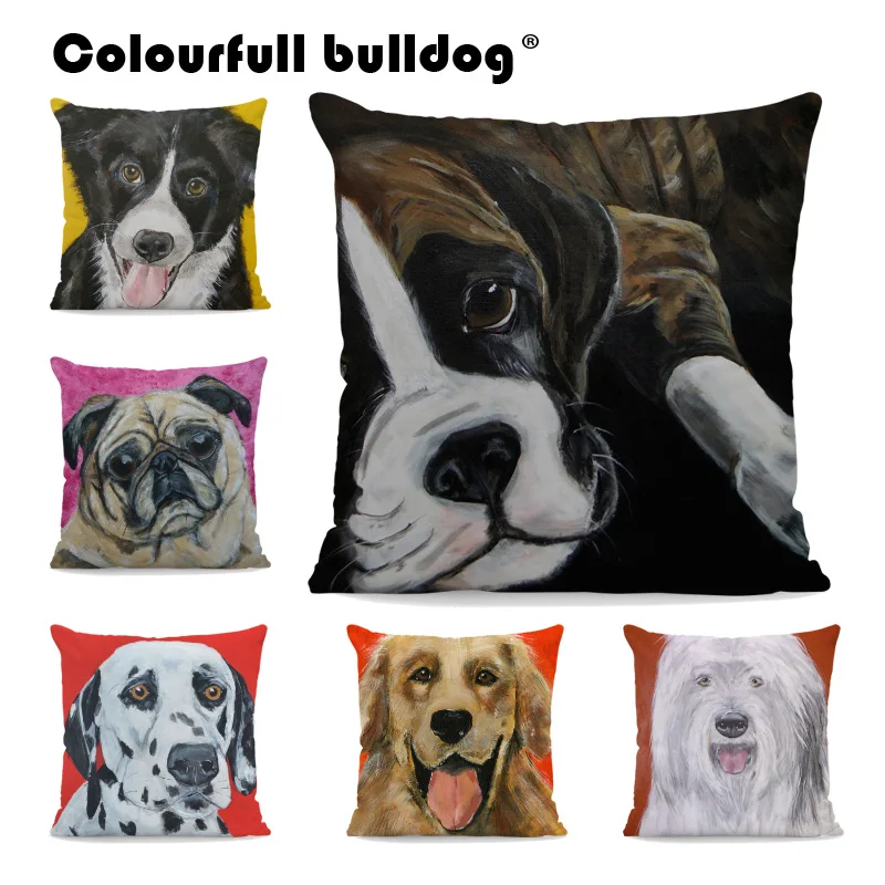 بيرن جبل الكلب رمي الوسائد بوسطن جحر الملاكم الكلب وسادة يغطي الدانماركي العظيم متقطعا الكلب 43*43 cm ديكور مكتب المنزل أريكة