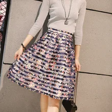 Винтаж органза в черно-белую полоску контрастного цвета Пышная юбка летняя юбка для женщин дамы девушки случайные качели юбки