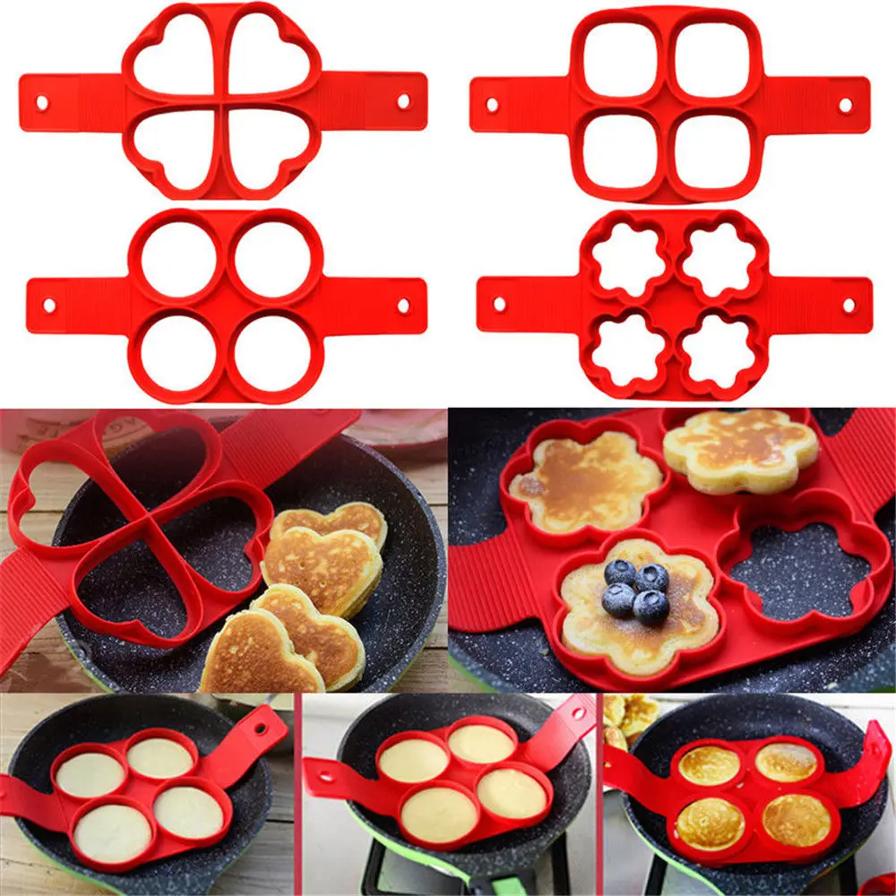 

1PC Pancake Maker Nonstick Cooking Tool Round Heart Pancake Maker Egg Cooker Pan Flip Eggs Mold Kitchen Baking Accessories