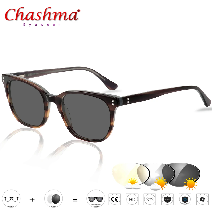 Photochromic Souglasses Men Vintage Optical Glasses Frame Chameleon