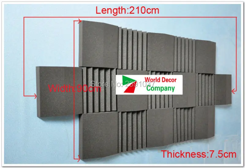 Акустическая пена для Hi-Fi домашнего кинотеатра, концертного зала, настенная плитка, акустическая студийная пена, впитывающая 17 шт/набор, 250*90*7,5 см, акустическая пена