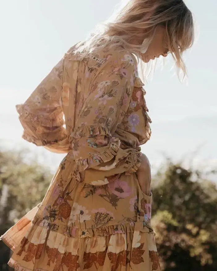 wild bloom long sleeve playdress