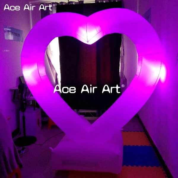 

giant free standing inflatable heart with changing led lights for stage decoration in Valentine's Day