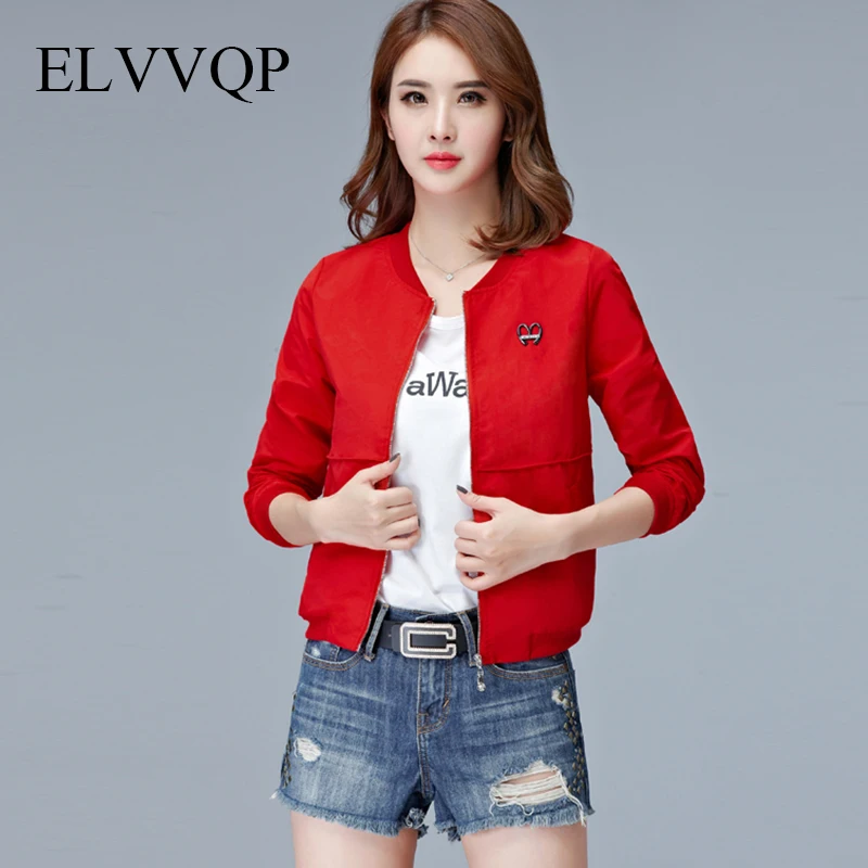 Koop Baseball Kleding 2018 Koreaanse Vrouwen Losse Wilde Korte Lente Jas Womens Bomber Jassen zip up Streetwear Jassen casaco feminino