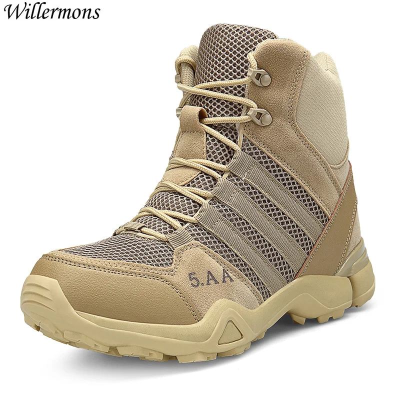 

Men's Plus Size Breathable Outdoor Army Tactical Hiking Sports Shoes Men Military Combat Desert Camping Shoes Trekking Boots