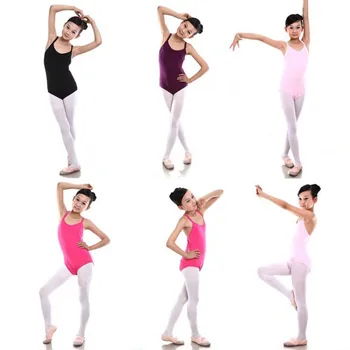 

6-12Y Kids Girls Sleeveless Ballet Gymnastics Bodysuit Leotard Cotton Dance Suit Outfits