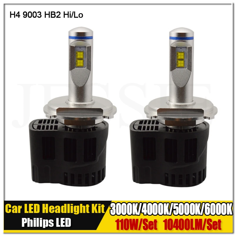 

1Set Newest 110W 10400LM WHITE H4 9003 HB2 H4-3 Hi/L LED Headlight Conversion Kit Light Bulbs 3000K 4000K 5000K 6000K 12V 24V