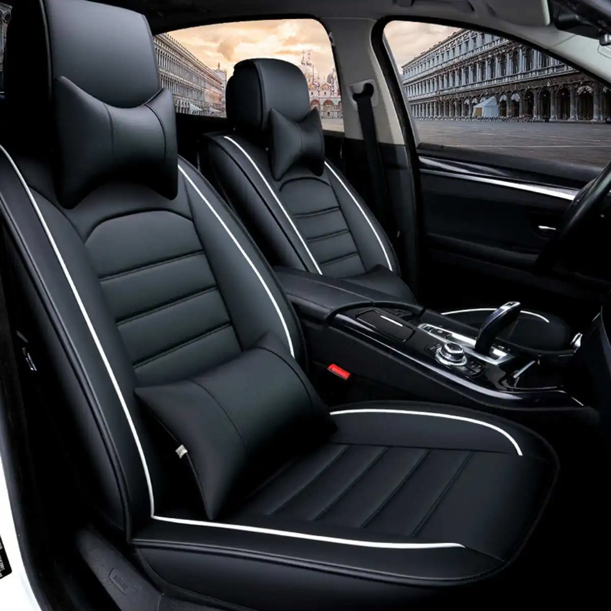 

Wear-Resistant Leather Car Seat Cover Set Universal for 5-Seat SUV Cushions Front Rear Set Interior Car Protector Accessories