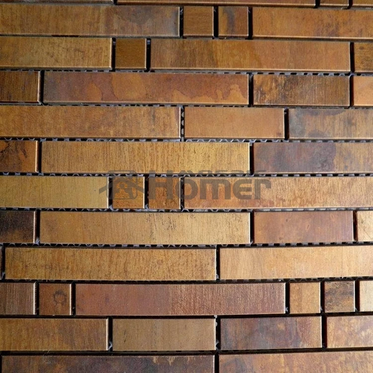 free shipping, bronze mosaic tiles wall covering metal mosaic tiles