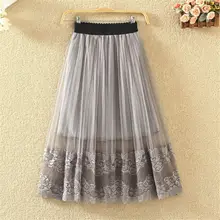 Сезон: весна–лето кружевные юбки Для женщин s Saia Повседневное Высокая Талия юбка-пачка девушка Винтаж уличная пикантные женские плиссированные юбки Faldas Q1567