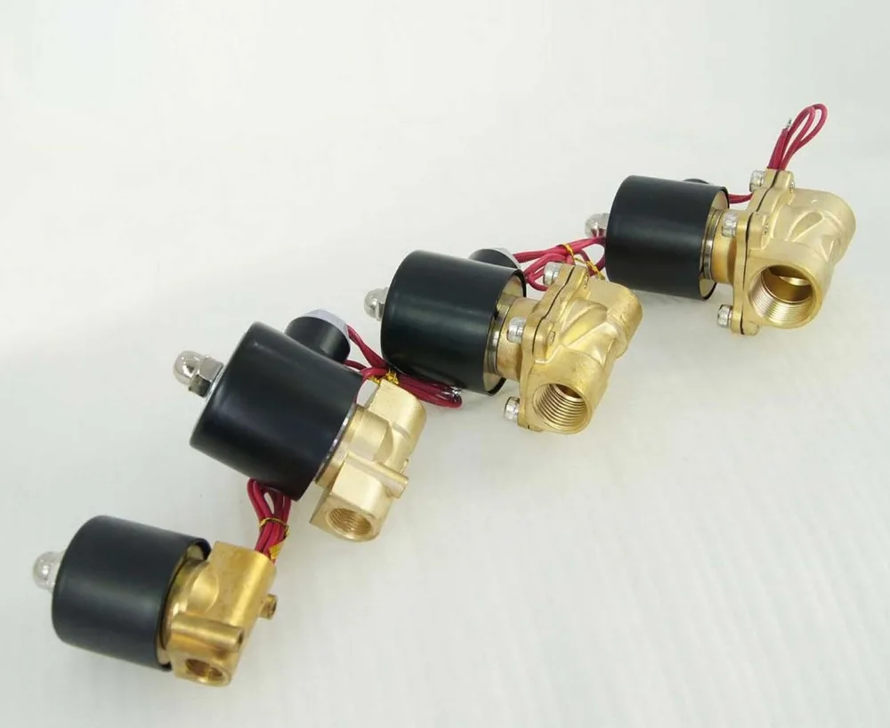 220V Electric Solenoid Diesel Water Air Valve Switch 1/4" 3/8" 1/2" 3/4