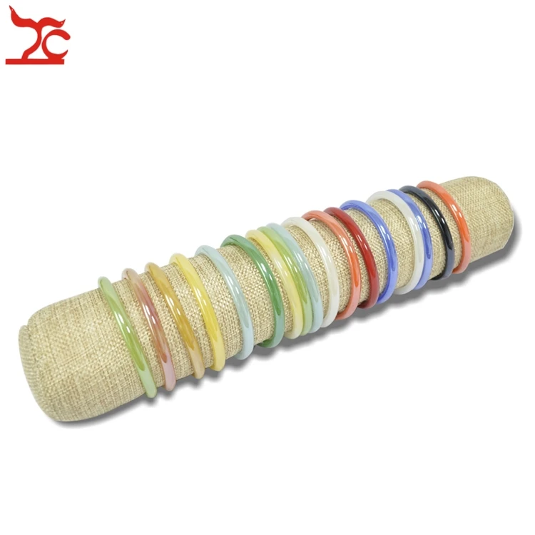 Fine Jewelry Display Storage Case Velvet Bracelet Organizer Watch Holder Bangle Chain Exhibition Travel Roll Bar32*6(D)cm 4Color Jewelry Packaging