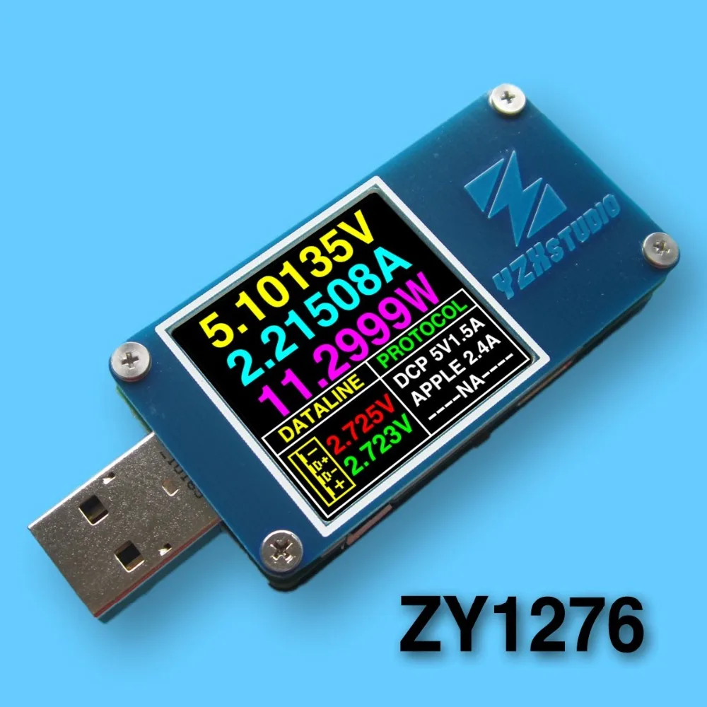 ZY1276 синий Настольный ZY1270 цветной Измеритель USB PD TC тестер напряжения и емкости