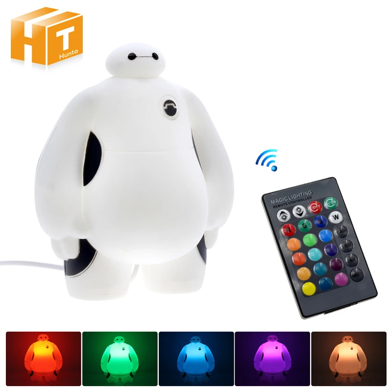 Большой Герой 6 светодиодный ночник BayMax лампы AC220V RGB/теплый белый детский подарок Спальня украшения дома Новинка освещение