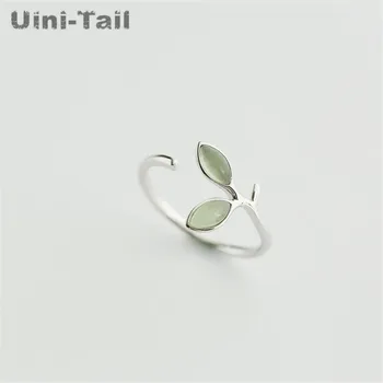 

Uini-Tail new 925 sterling silver art small fresh buds cat's eye opening ring fashion tide flow high quality jewelry GN316