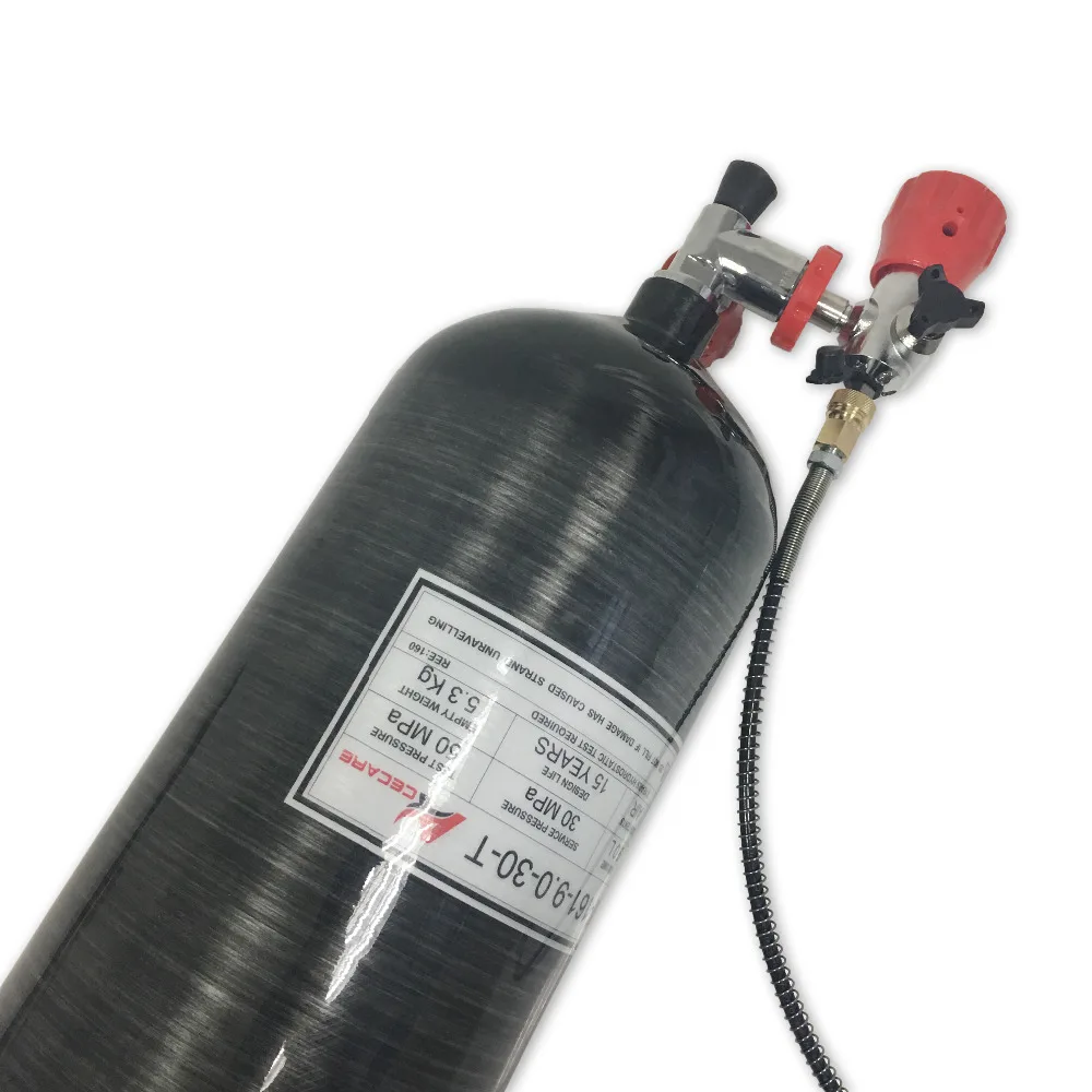 Карбоновый бак Acecare AC309101 для пейнтбола баллон Condor Pcp HPA 4500PSI 9.0L черный газовый с