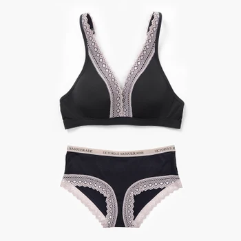 

Push Up Bra Set Lolita Girls'Thin section deep V sexy lace without steel bra bra set summer breathable large size thin cup cup