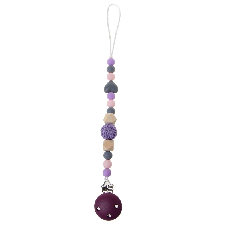 

1 Pc Cute Purple Baby Teething Dummy Pacifier Clip Infant Soother Nipple Strap Chain New For Baby