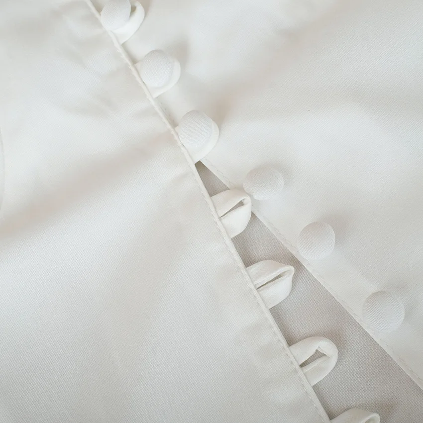 Асимметричный воротник белая блузка Топы женские рубашки с буфами на рукавах Женская плиссированная Осенняя Туника блузка сорочка на одно плечо блуза