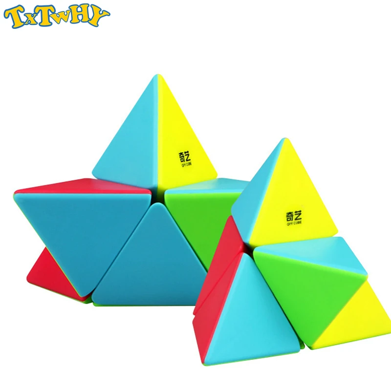 

QIYI 2x2 pyramid cube stickerless magic cubes professional 2x2x2 puzzle speed cube educational toys for children