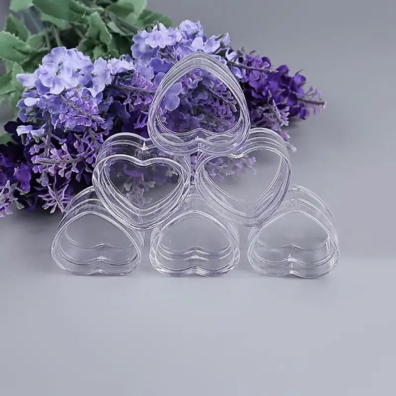 

1/5/10Pcs Plastic Heart Shape Empty Cosmetic Lip Balm Cream Pot Jar Box Container