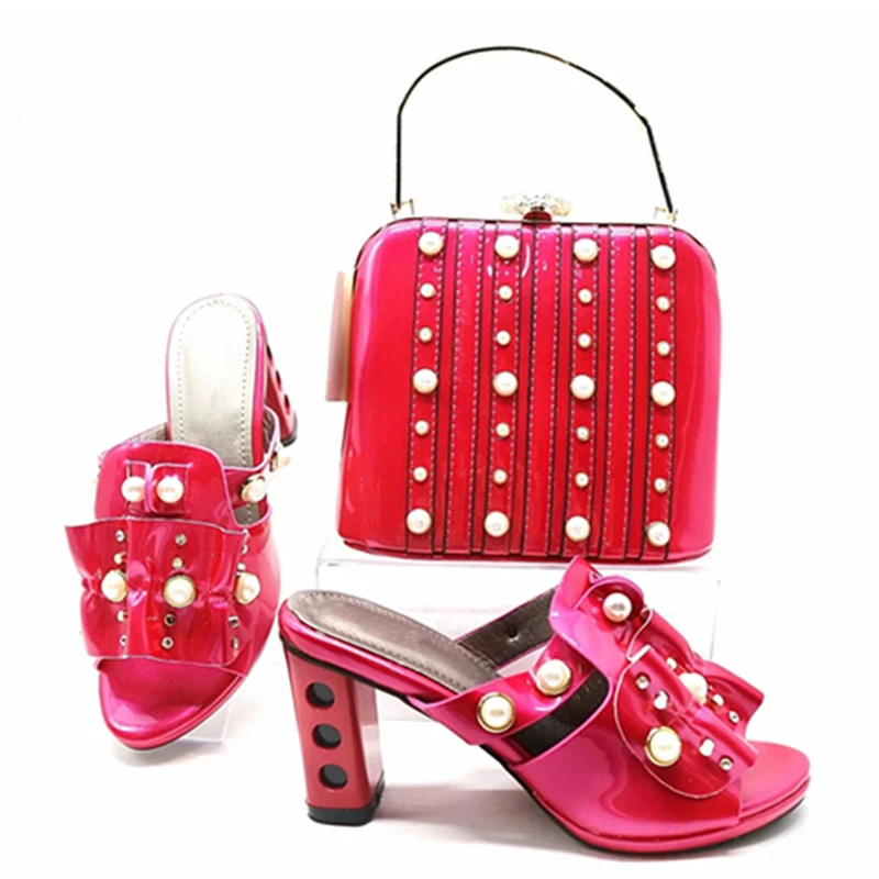 

New Arrival Italian Ladies Shoes and Bags To Match Set Nigerian Women Wedding Shoes Italian Shoes with Matching Bags for Wedding