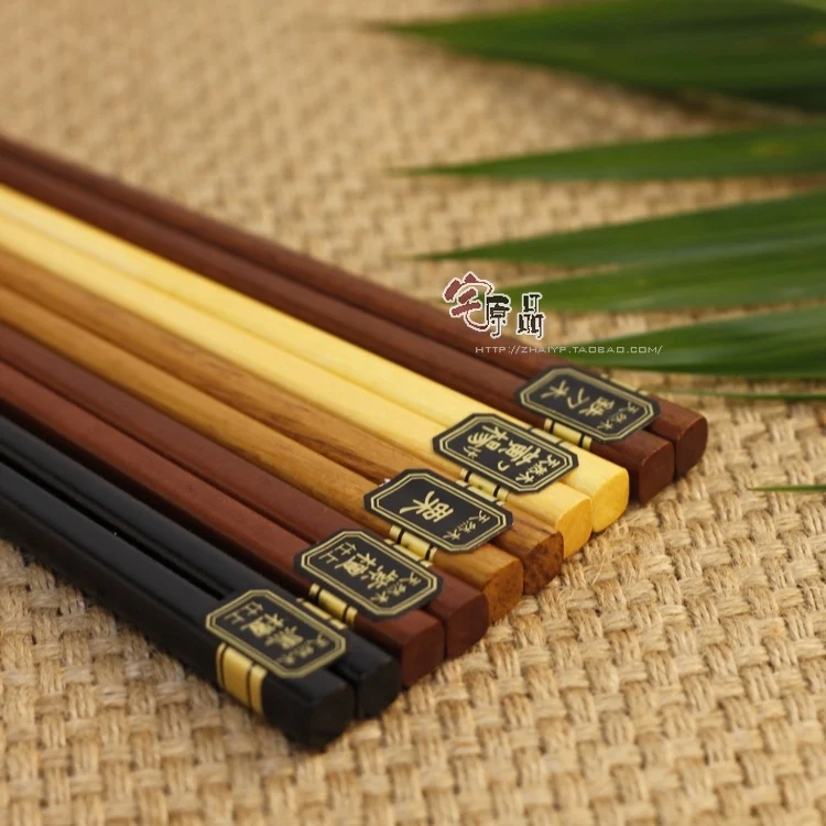 Natural wood chopsticks chopsticks corners (five pairs in) burn Paulownia Japanese furniture Monopoly
