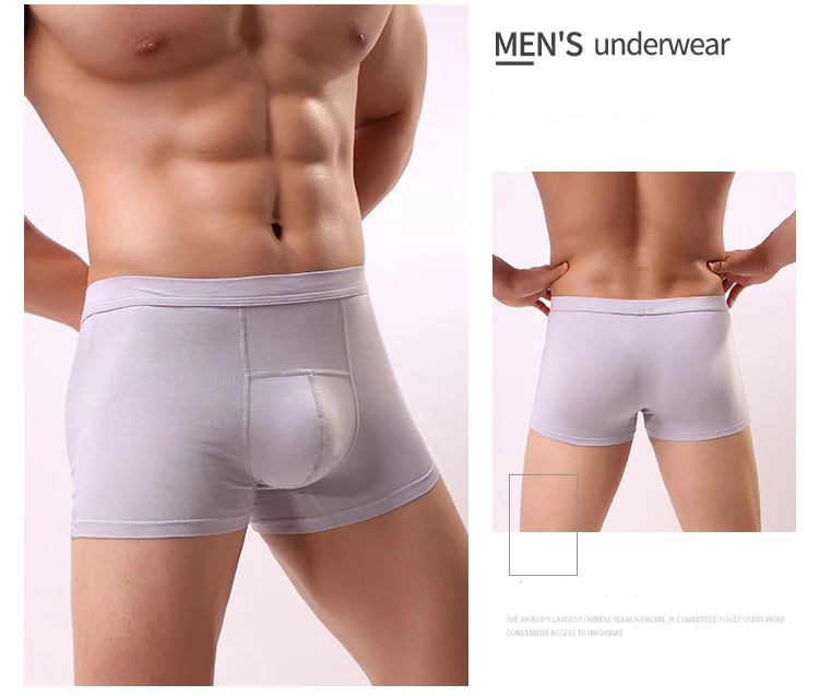 Mens Solid Breathable Underwear Boxers Male Man Soft Pouch Boxer Shorts Trunk