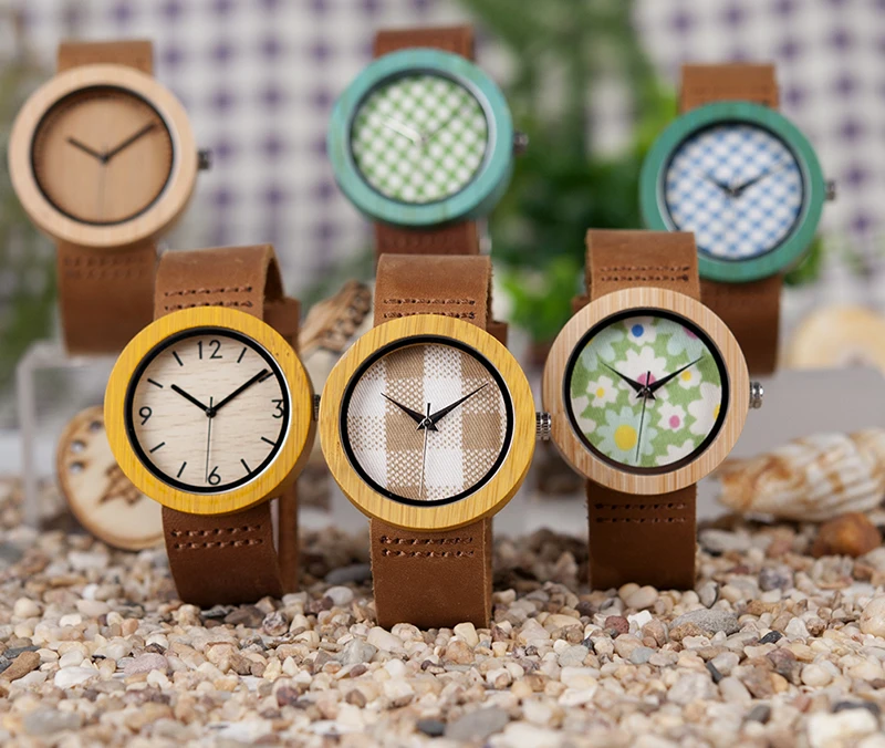 BOBO BIRD женские часы Роскошные модные бамбуковые наручные часы 6 видов цветов кварцевые часы relogio feminino C-D18 дропшиппинг