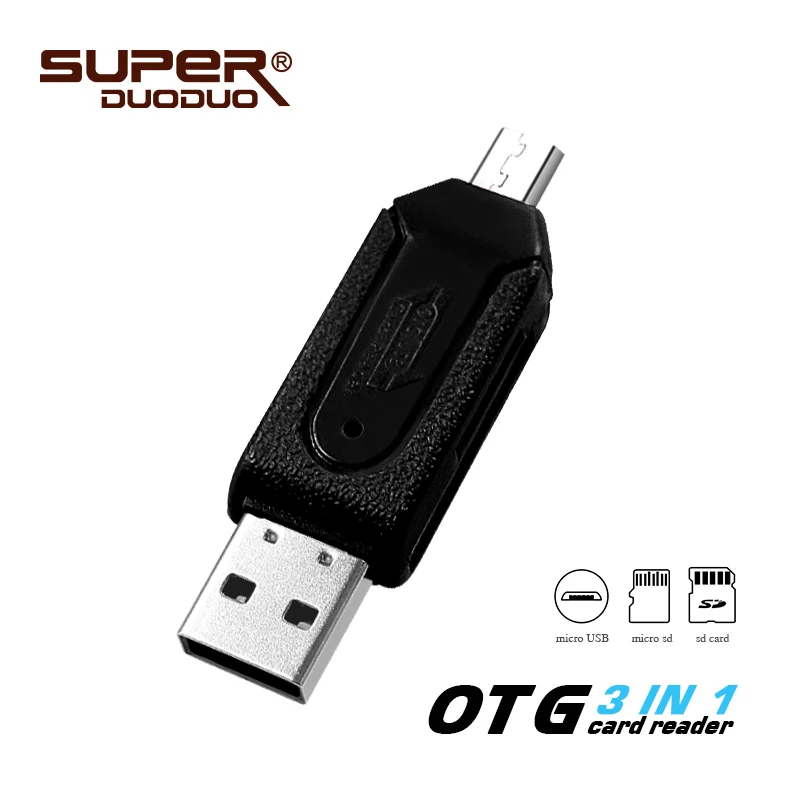 OTG 3 в 1 считыватель карт памяти для ПК/micro usb флэш-накопитель/micro sd карта/sd высокоскоростная карта otg кардридер