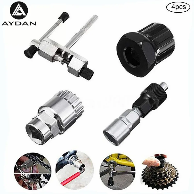 

4 PCS Bicycle Repair Tool cycling MTB Bike chain Crank Wheel Bottom Bracket center axle Remover Multifunction Tools Set