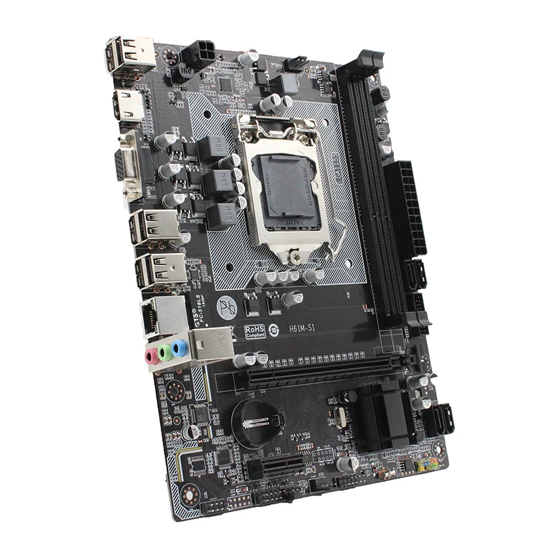 الأصلي ل H61 H61M-S1 LGA 1155 سطح اللوحة المقبس 1155 DDR3 ميكو-ATX إنتل كور 2/3 i3/i5 /i7 الرسومات المتكاملة