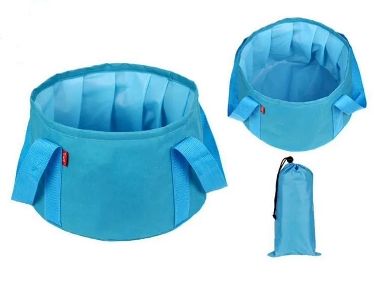 Outdoor Oxford Cloth Fishing Bucket Portable Folding Bucket Basin