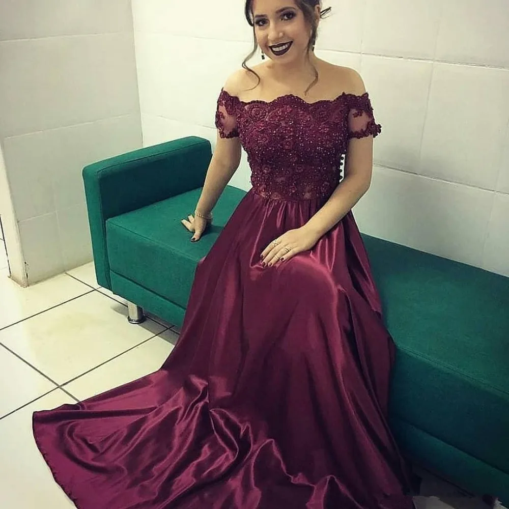 Modest Burgundy Lace Mother Of The Bride Dresses 2019 Off ...