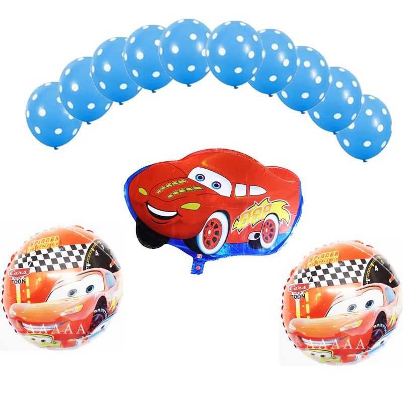 13 шт. воздушный шар в виде машинки Набор включает 18 дюймовые автомобили фольги Воздушные шары и синий латекс globo для автомобилей вечерние воздушные шары
