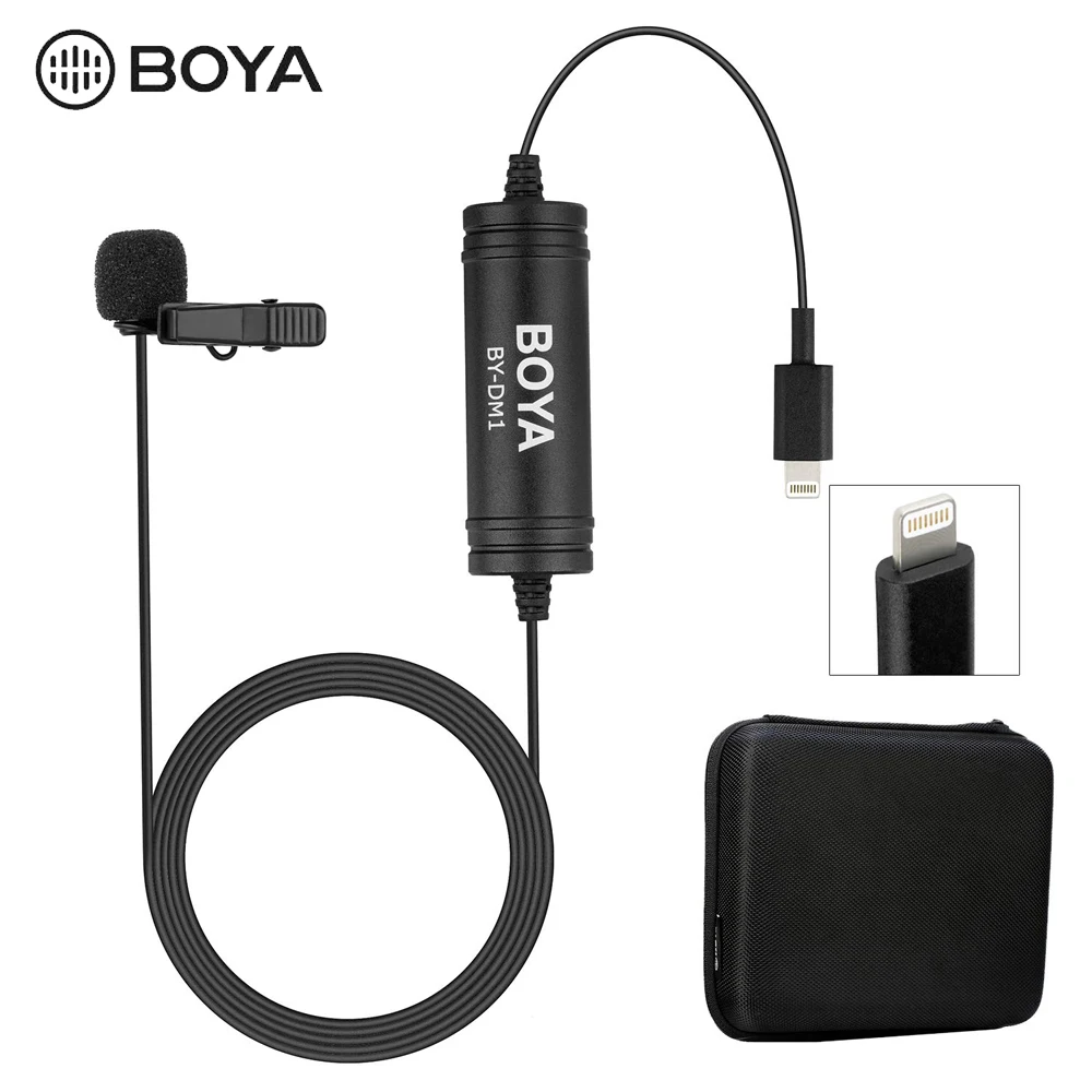 Boya By-Dm1 Профессиональный петличный микрофон для Iphone X/8/8 Plus/7/7 Plus Ipad Mini 4/3/2 Ipad Pro Ipad Air 2 Ipod Touc