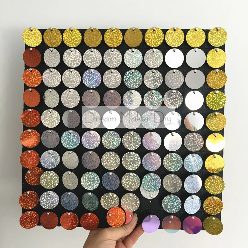 

1Set Pneumatic Plate 30cm*30cm Background Board and 30mm Round PET Sequins for Party Backdrops Wedding/Birthday/Office Decorate