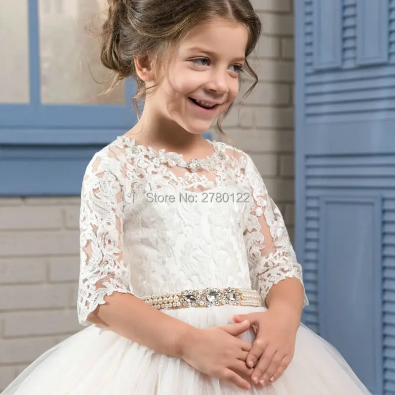 2017-Prom-Graduation-Holy-Communion-Dresses-Puffy-Kids-Half-Sleeves-Long-Pageant-Ball-Gown-Dresses-For(1)