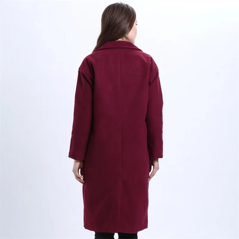 Женское длинное пальто H. SA фиолетовое красное зимнее 2019|winter coat women elegant|coat elegantwool