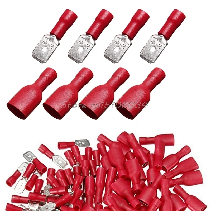 

100Pcs Female & Male Spade Insulated Connectors Crimp Electrical Wire Terminal S08 Wholesale&DropShip