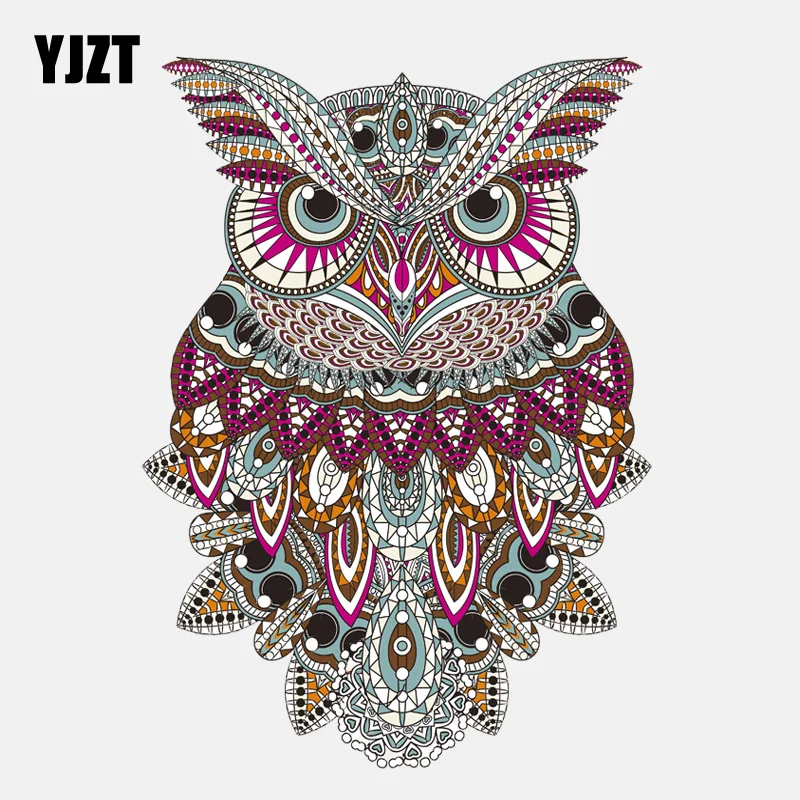 

YJZT 11.2CM*15.3CM Lovely Forest Tribe Owl PVC Decoration Car Sticker 11-01267