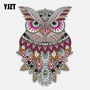 

YJZT 11.2CM*15.3CM Lovely Forest Tribe Owl PVC Decoration Car Sticker 11-01267