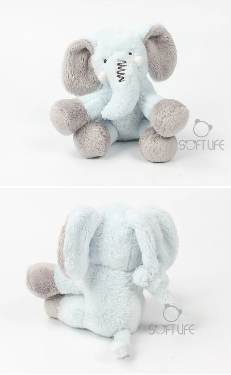 Baby Music Elephant Plush Soft Toy Blue Appease Elephant Animal Stuffed Rattles Doll Sleep Comfort Doll For Calm Educational Toy (11)