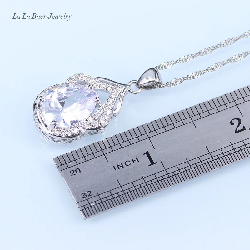 L& B Австралийский Кристалл Капли воды серебро 925 ювелирные наборы для женщин браслет/серьги/ожерелье/кулон/кольца