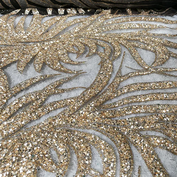 Новая Мода марлевые блестки ткань золотые блестки ткань для платья Базен Riche Getzner Telas Tecido материал 1 ярд