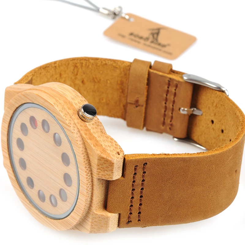 reloj hombre BOBO BIRD Men Watch Bamboo Quartz Watches Luxury Brand Design Wood Wristwatches Special Gift for Men W-D08