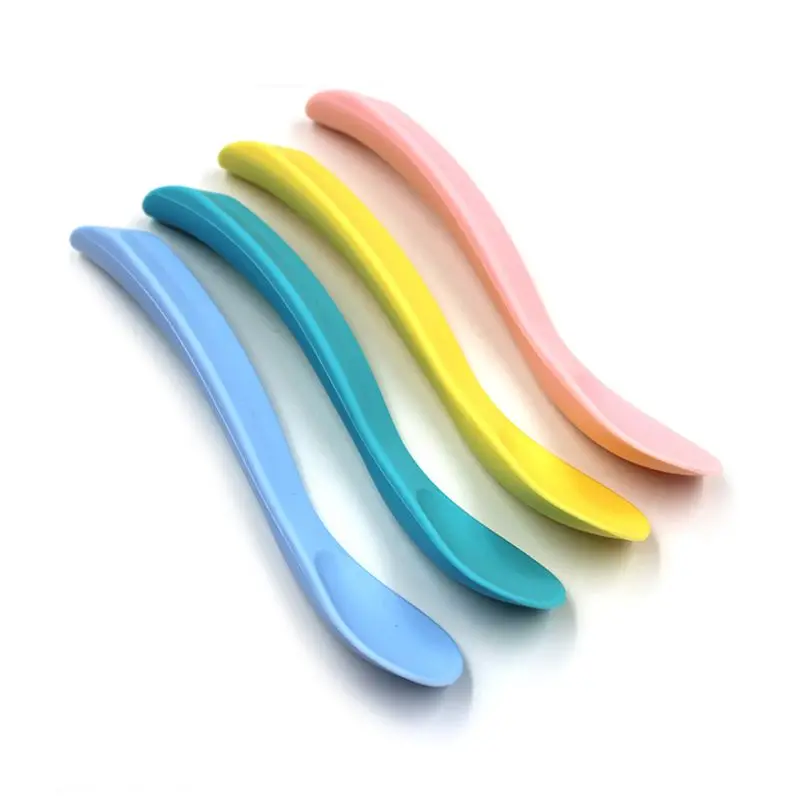 

Good Quality New Baby Soft Silicone Spoon Food Grade Baby Feeding Spoons Safety Tableware Infant Learning Spoons