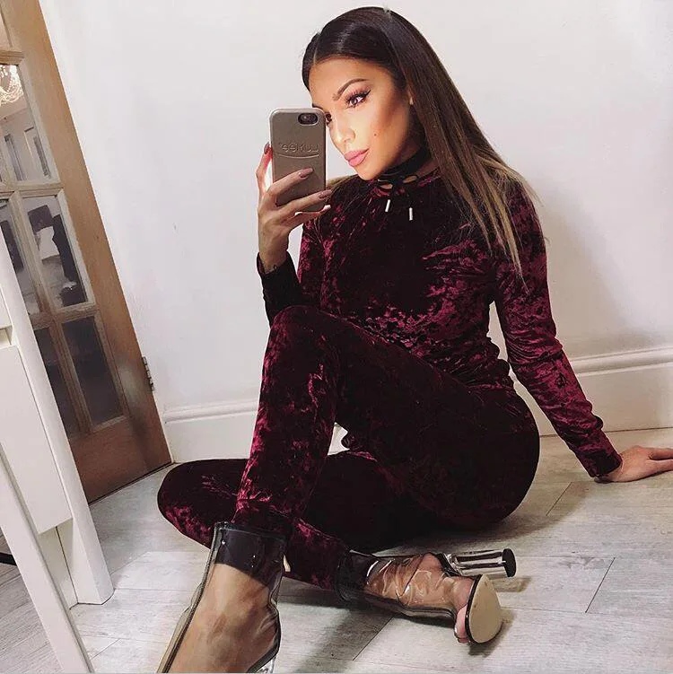 

HGTE Casual fashion sportswear Autumn Winter 2 piece Set Women Sweatshirt Long Sleeve+long Pants Suit Warm thickening sportswear