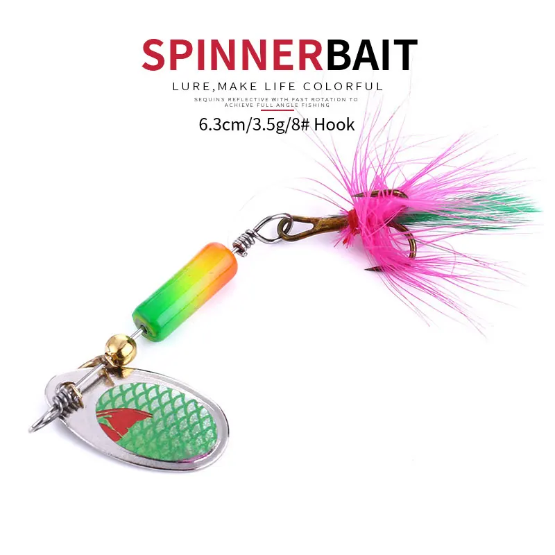 1pcs63cm35gmetaltrolllingspinnerbaitssequinsspoonfishing